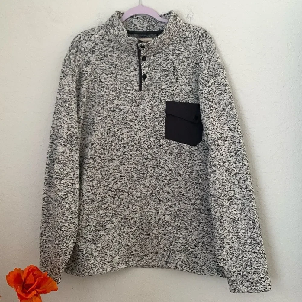 Outdoor Roundtree Long Sleeve 3 Snaps Gray Pullover Sweater Men’s Size 2X Tall